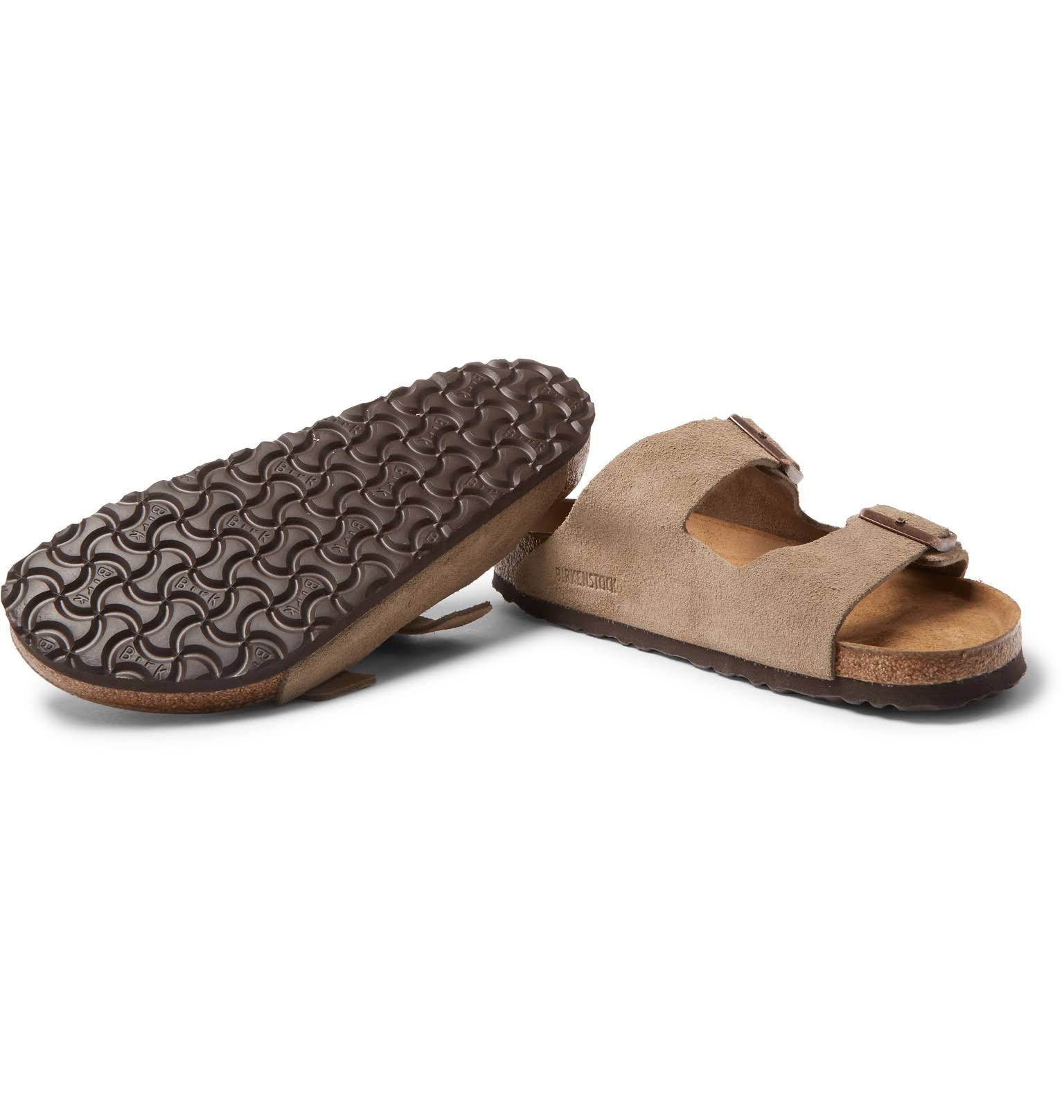 Birkenstock Arizona Suede Soft Footbed Sandals - Taupe