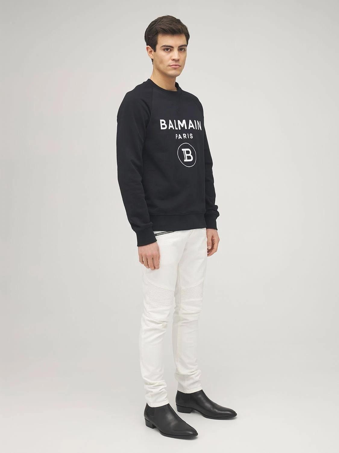 Balmain Logo Print Sweatshirt - Black - Sweatshirts
