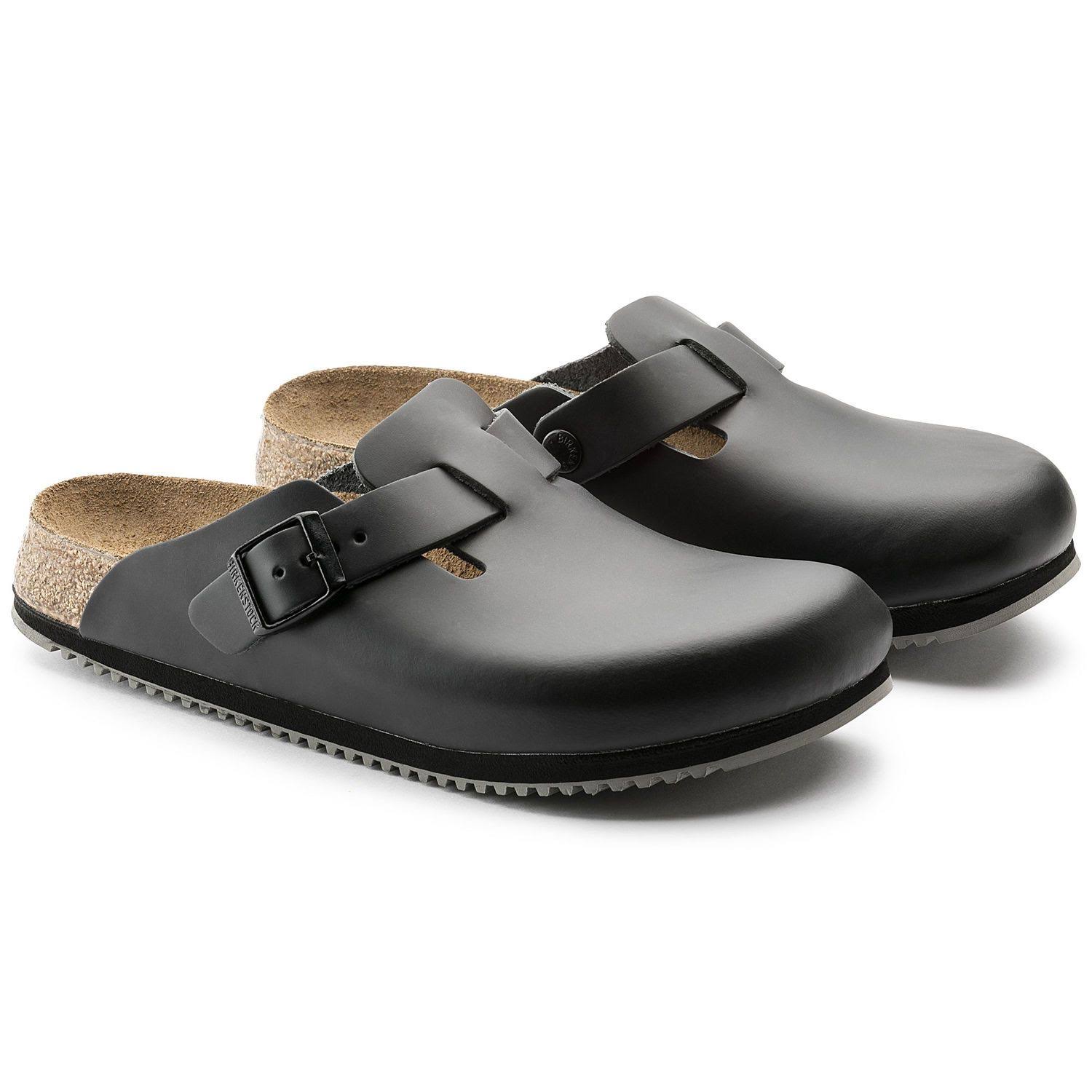 Birkenstock Unisex Boston Super Grip Black Clog - 38 Reg