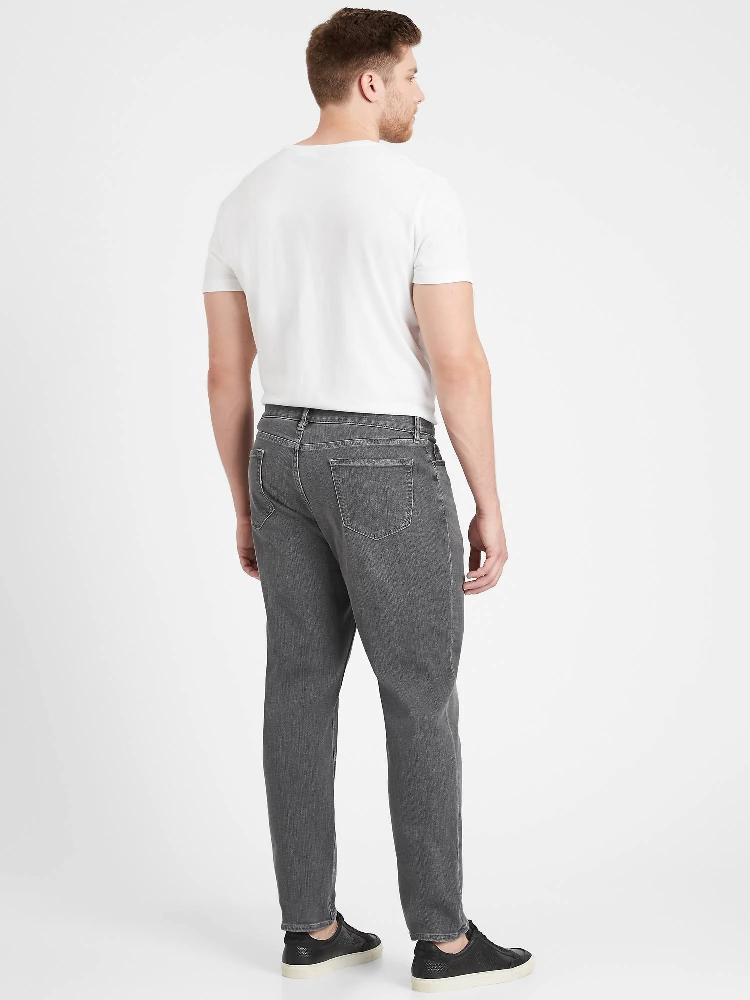 Banana Republic Men's Athletic Tapered Rapid Movement Denim Jean with Coolmax Technology Slate Gray Wash Size 30W 30L
