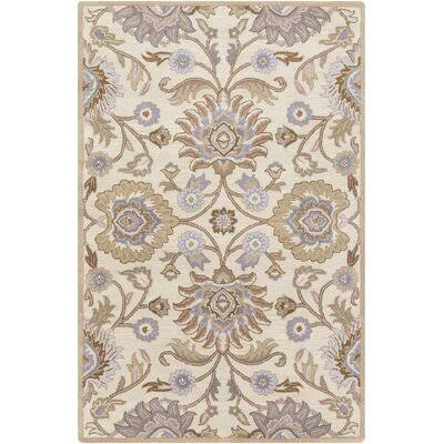 Arden Floral Handmade Tufted Wool Cream Area Rug Birch Lane Rug Size: Runner 3& x 12&
