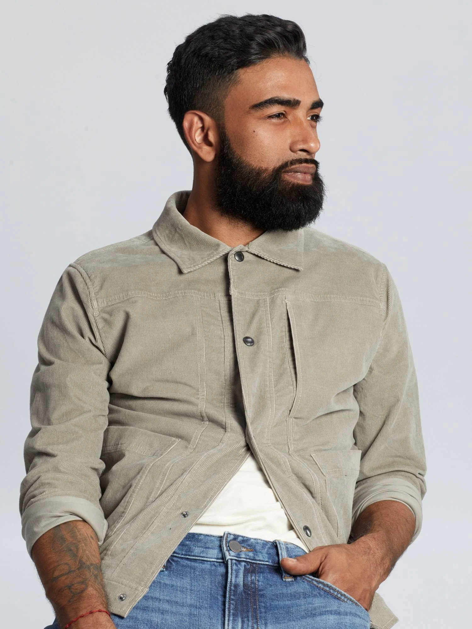 Banana Republic Men's Corduroy Trucker Jacket Stone Beige Size Xs