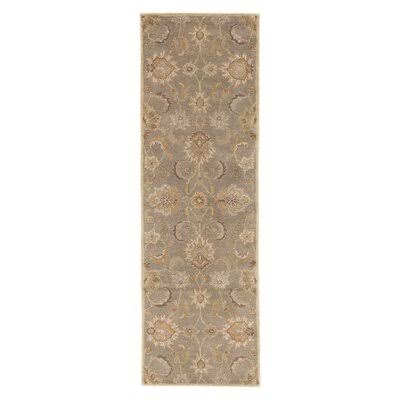 Idina Floral Handmade Tufted Wool Gray/Beige Area Rug Birch Lane Rug Size: Runner 2&6x22 x 6&