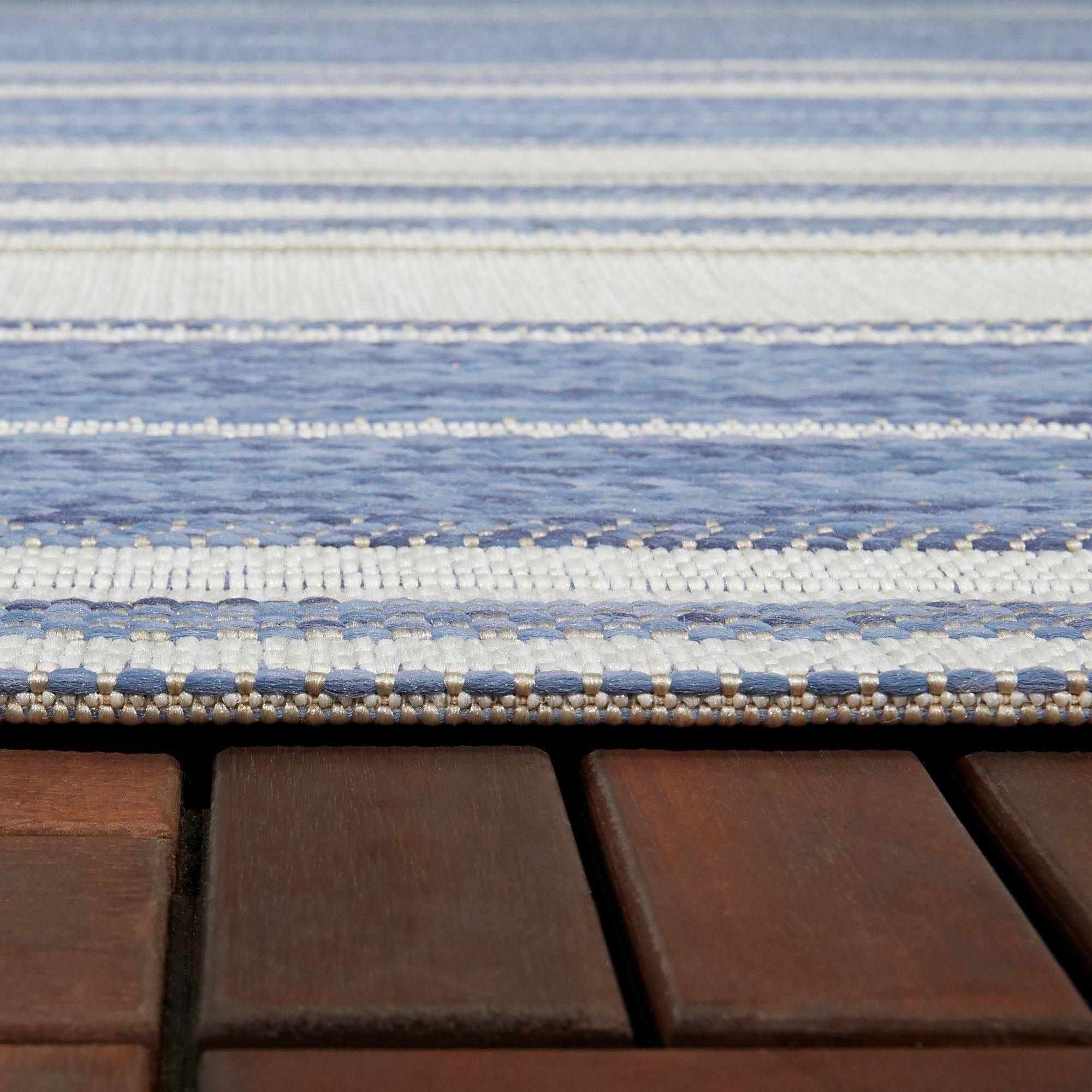 BALTA Alexie Grey 5 ft. x 7 ft. Stripe Indoor/Outdoor Area Rug