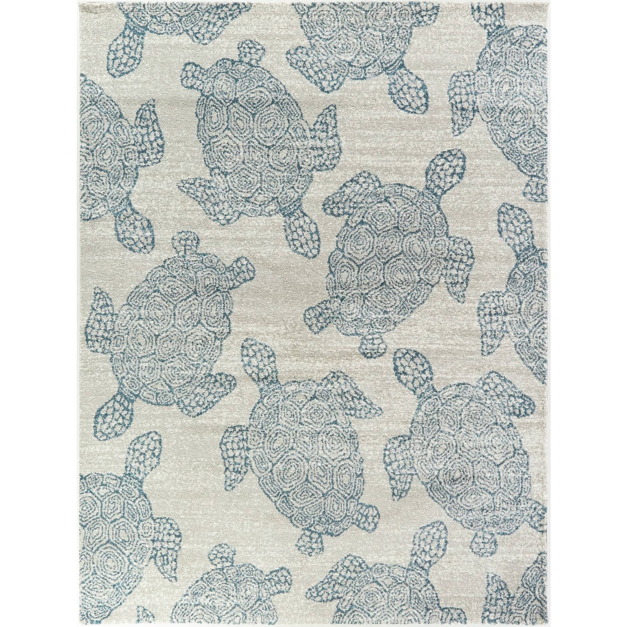 Folse Coastal Turtle Area Rug - Blue - 7&10x22 x 10&
