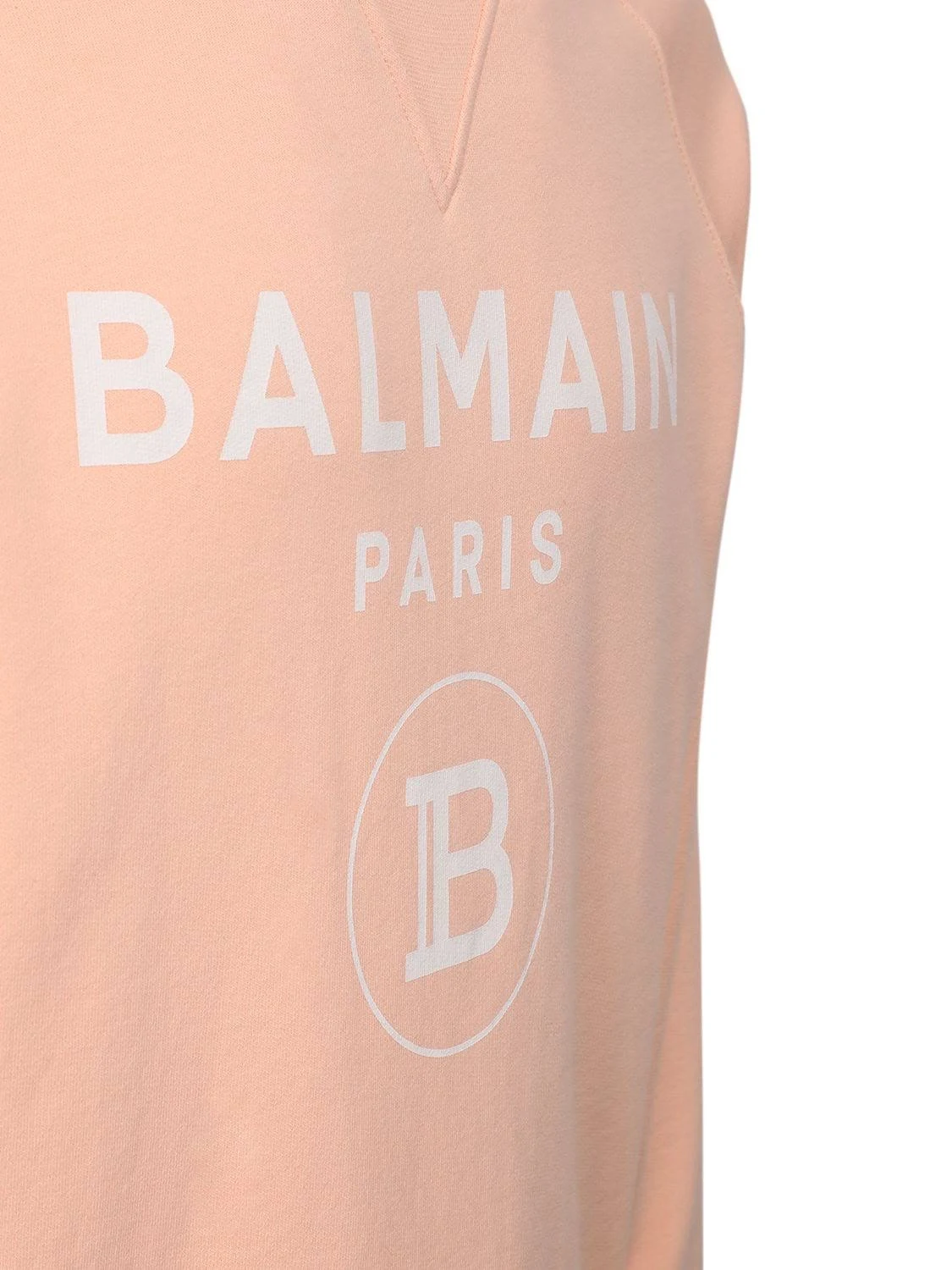 Balmain | Men Logo Print Cotton Jersey Sweatshirt Orange XL