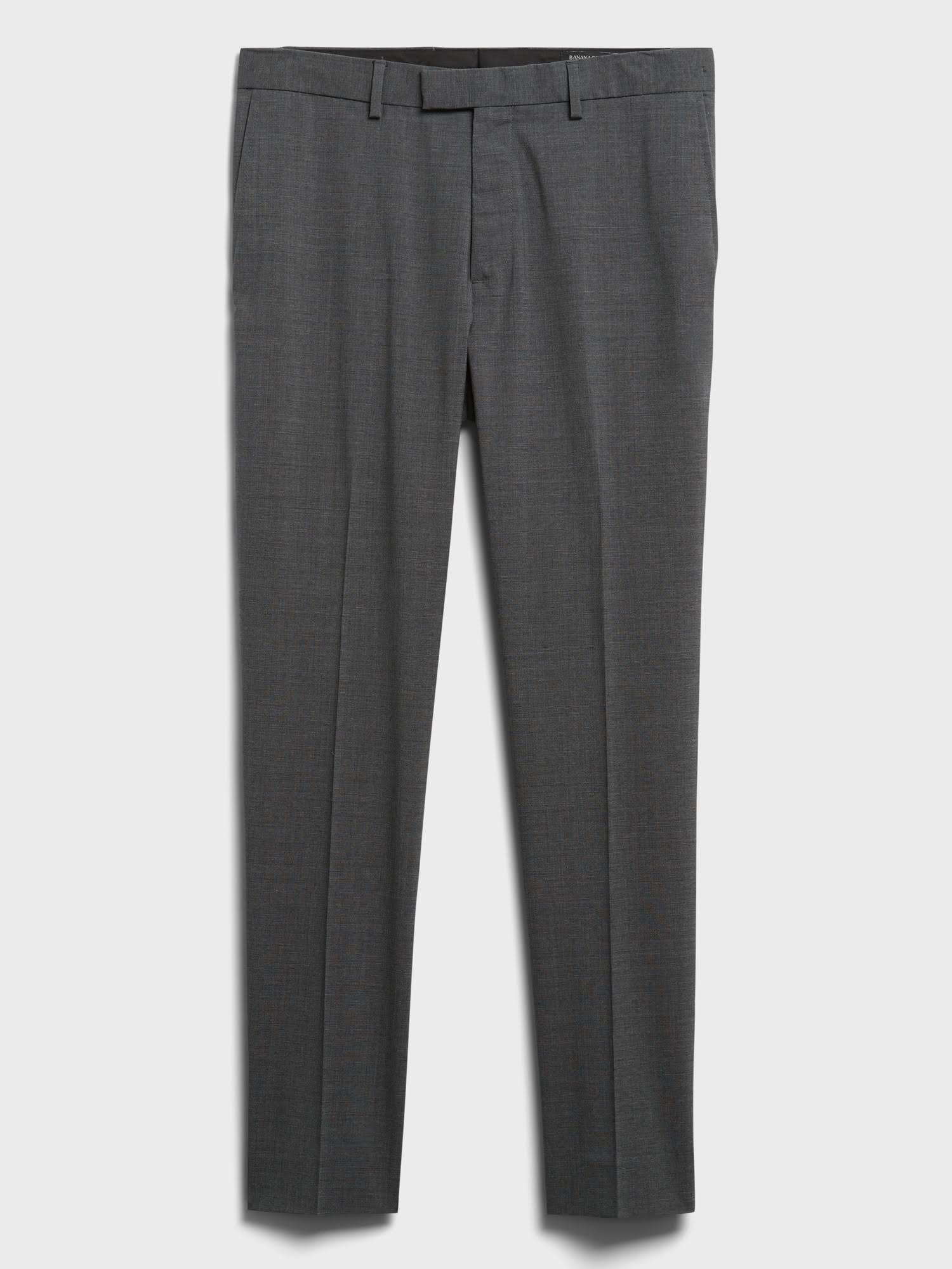 Banana Republic Men's Slim Performance Stretch Wool Dress Pant Charcoal Tall Size 35W 36L