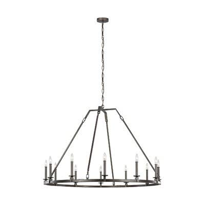 Castelli 12-Light Candle Style Wagon Wheel Chandelier
