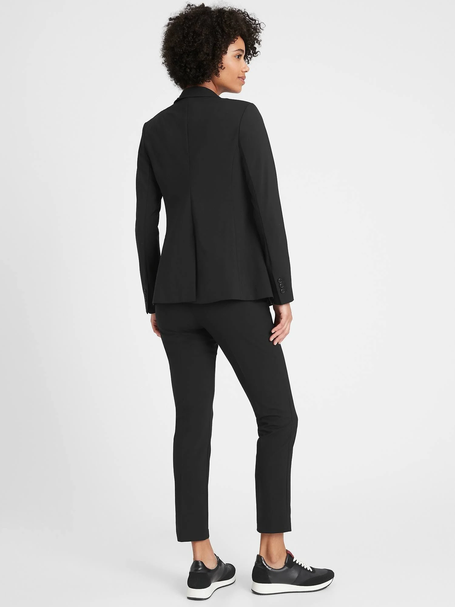 Banana Republic Women's Long & Lean-Fit Washable Wool-Blend Blazer Black Size 6