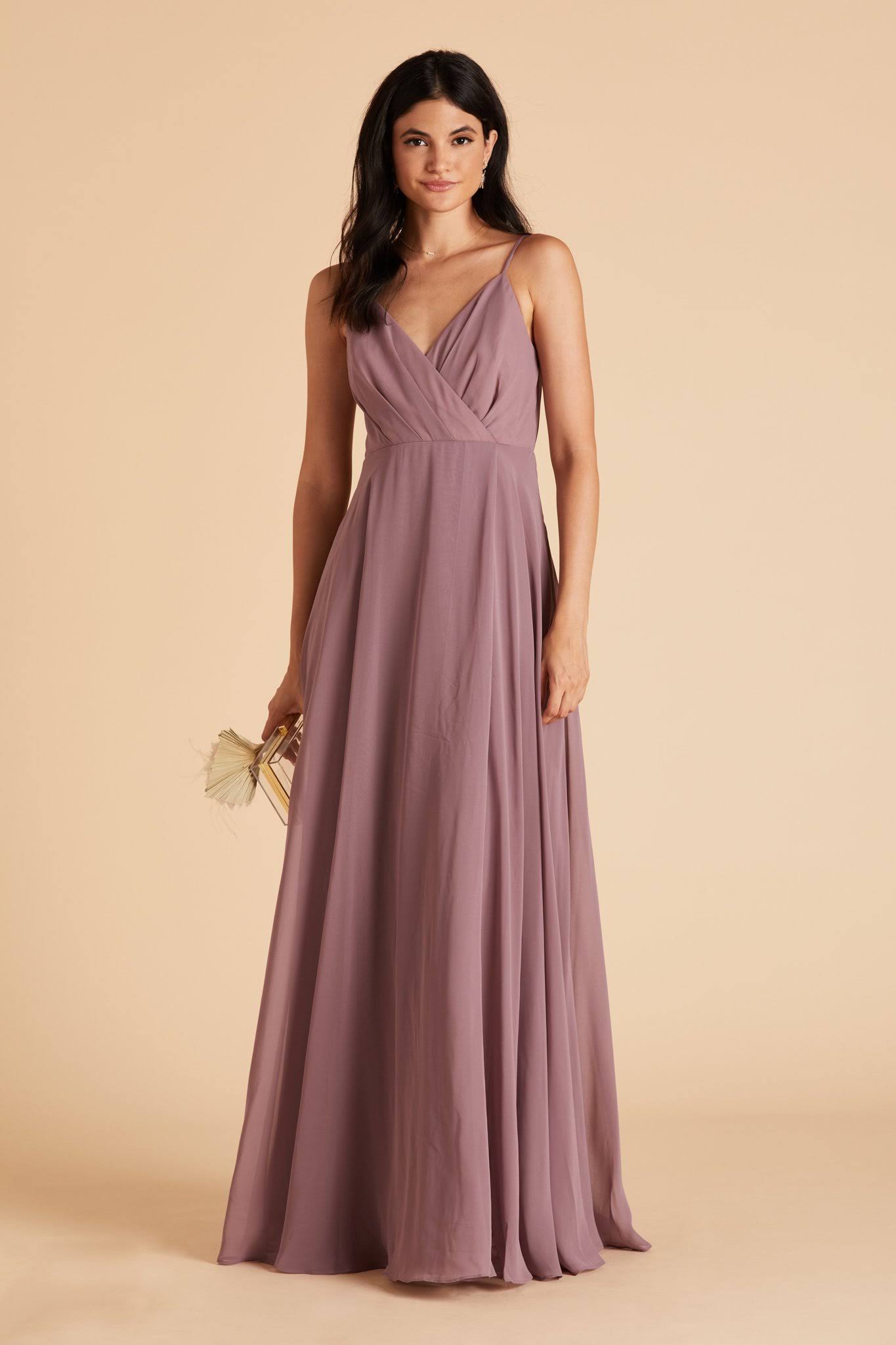Birdy Grey Kaia Chiffon Bridesmaid Dress in Dark Mauve L / Dark Mauve