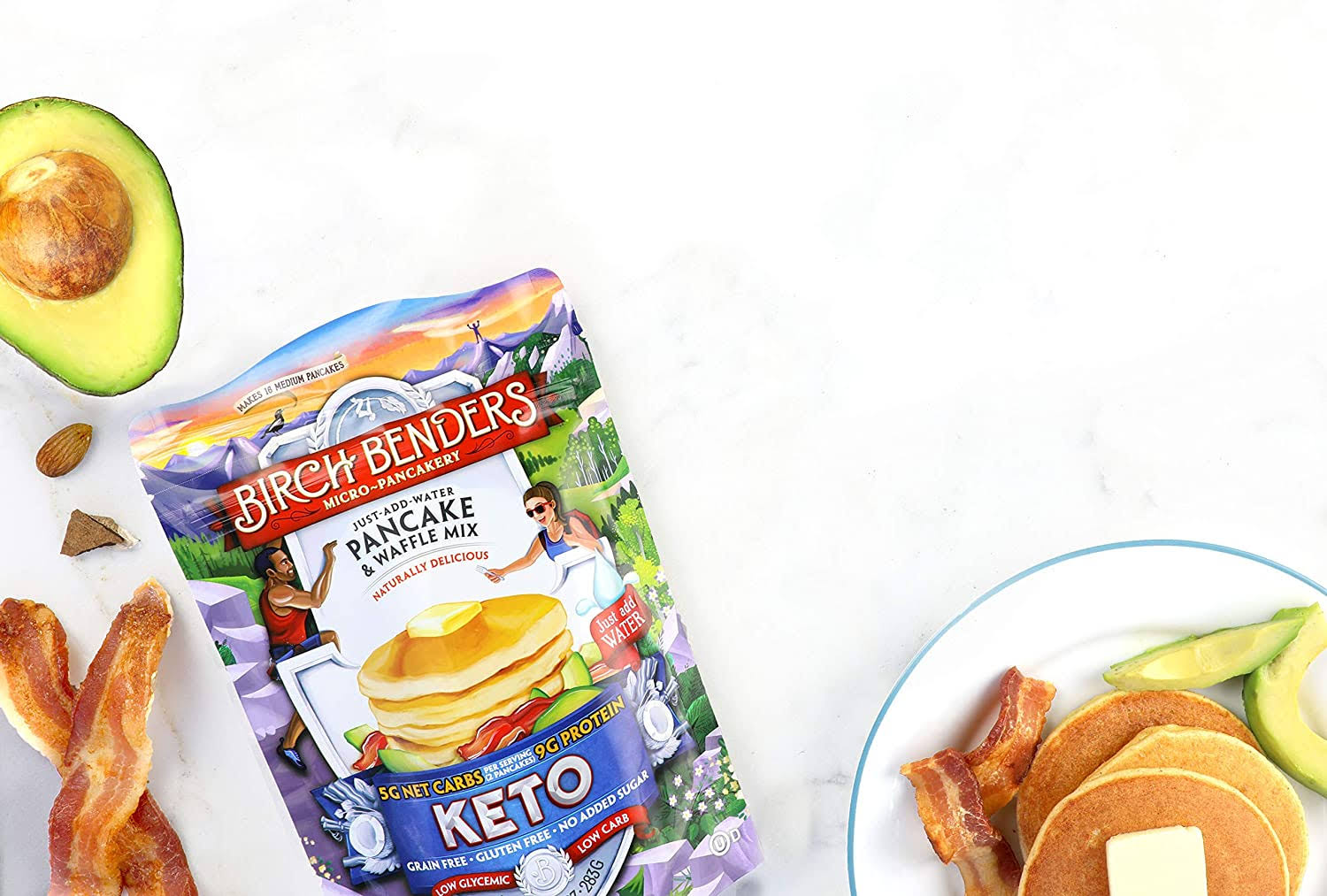 Keto Pancake & Waffle Mix by Birch Benders, Low-Carb, High Protein, Grain-Free, Gluten-Free, Low Glycemic, Keto-Friendly, Ma