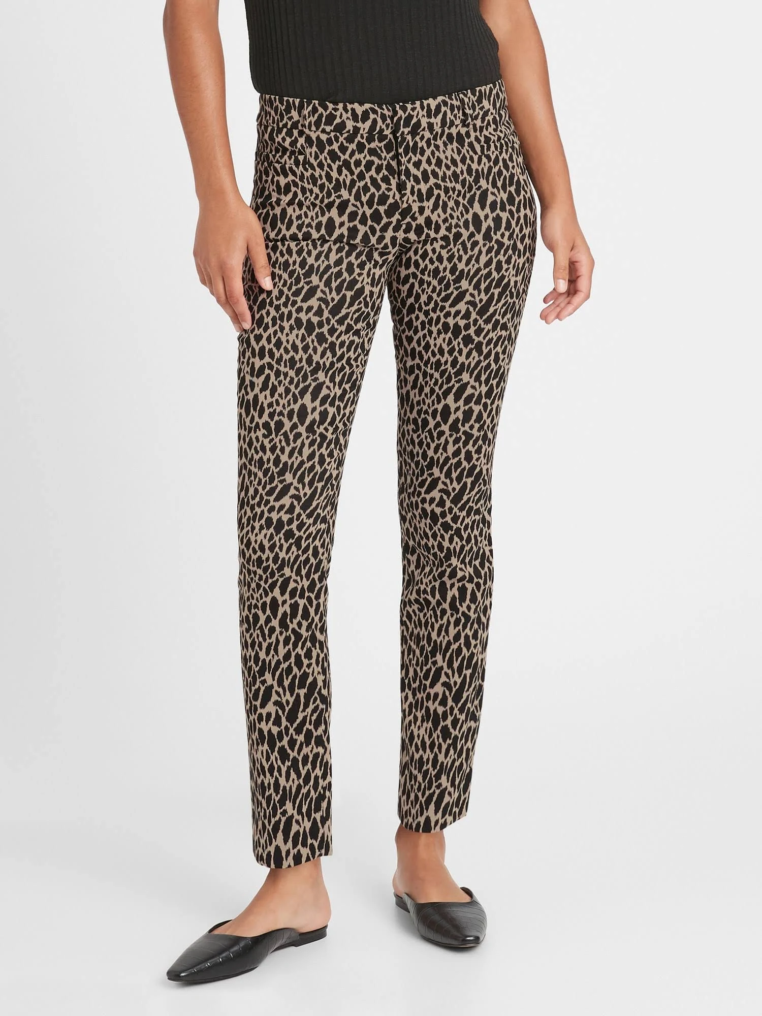 Banana Republic Women's Mid-Rise Skinny Sloan Pant Giraffe Print Size 2 Long