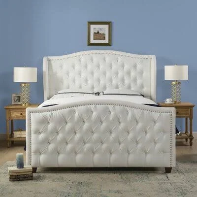 Marlon Upholstered Standard Bed Color: Bright White, Size: King