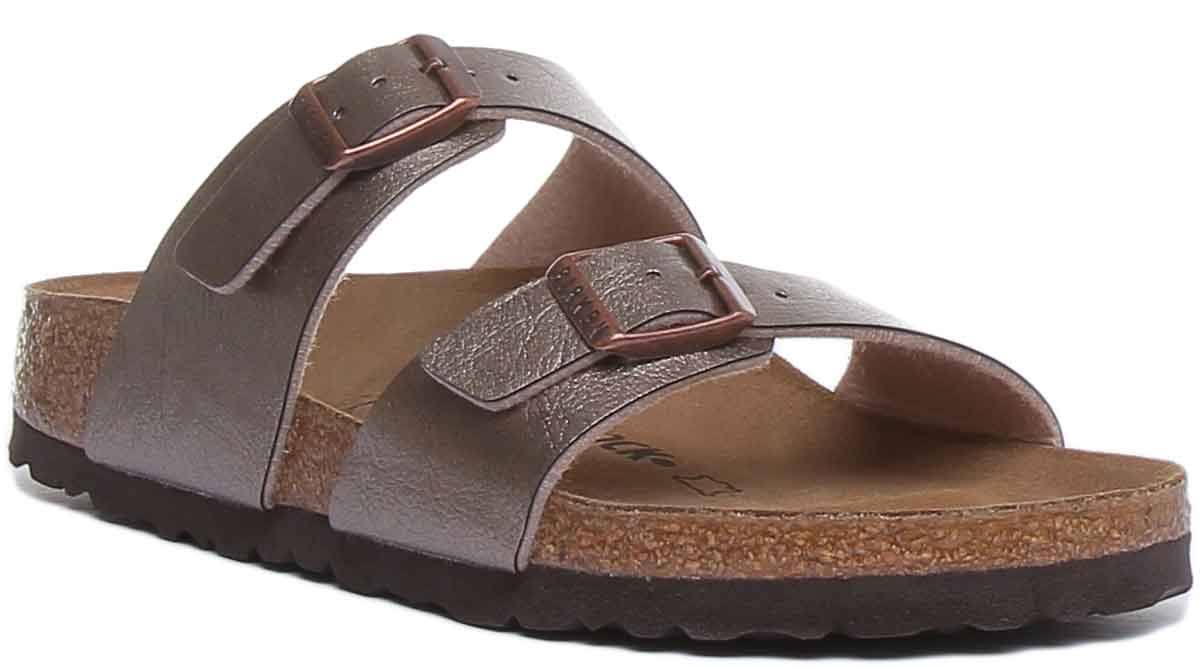 Birkenstock Sydney Birko-Flor Graceful Taupe Two-Strap Sandals
