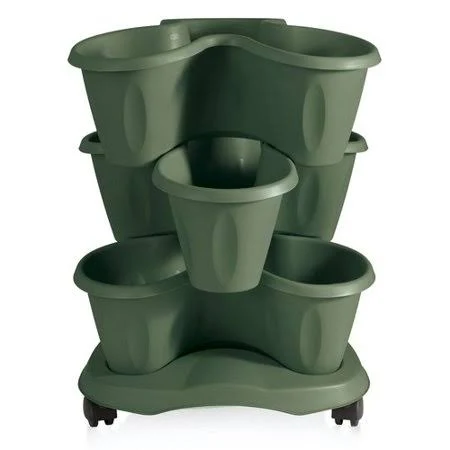 ApolloExportsInternationalInc. Trifoglio Resin Vertical Garden with Saucer - Color: Green