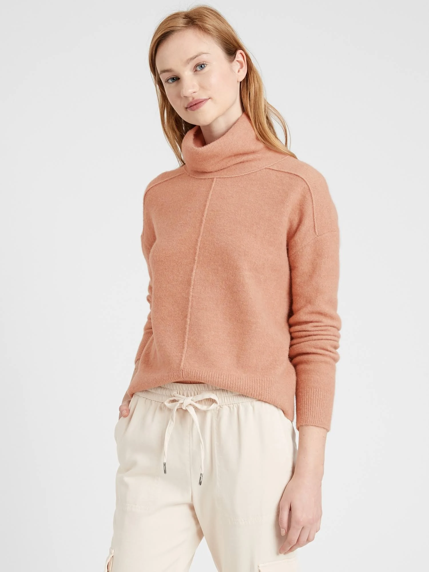 Banana Republic Women's Turtleneck Sweater Sandy Beige Size XL