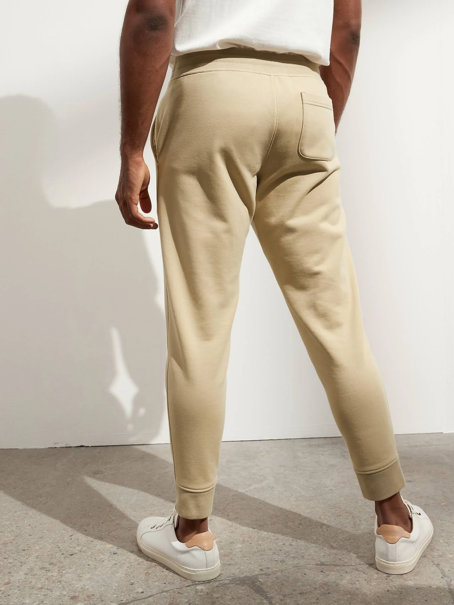 Banana Republic Men's French Terry Jogger Beige Baja Sand Size XL