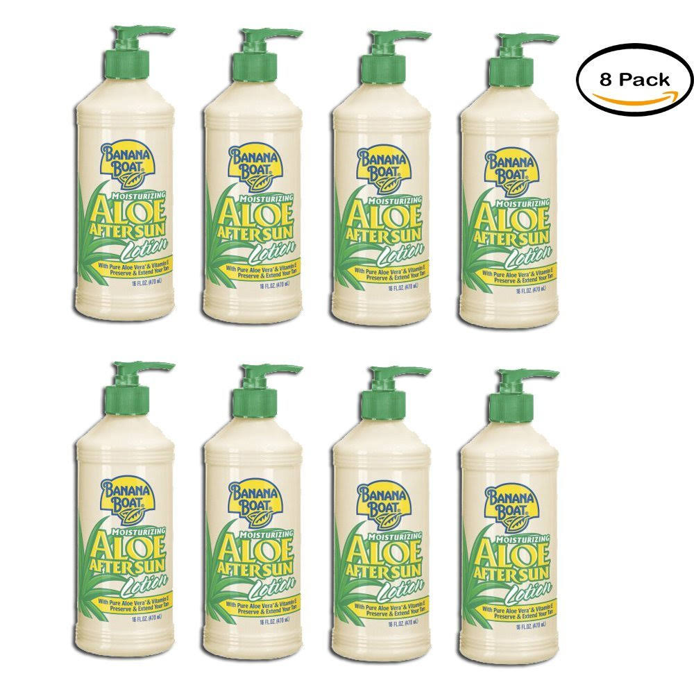 Pack of 8 - Banana Boat Moisturizing Aloe After Sun Lotion - 16 Ounces