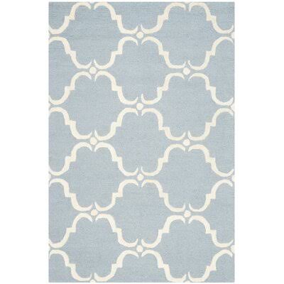 Mifley Geometric Handmade Tufted Wool Blue/Ivory Area Rug Birch Lane Rug Size: Rectangle 4& x 6&