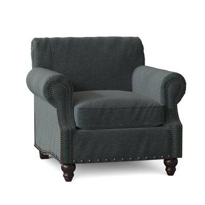 Birch Lane Finkelstein Armchair Body Fabric: Vault Aegean, Nailhead Detail: Old Gold Spotted