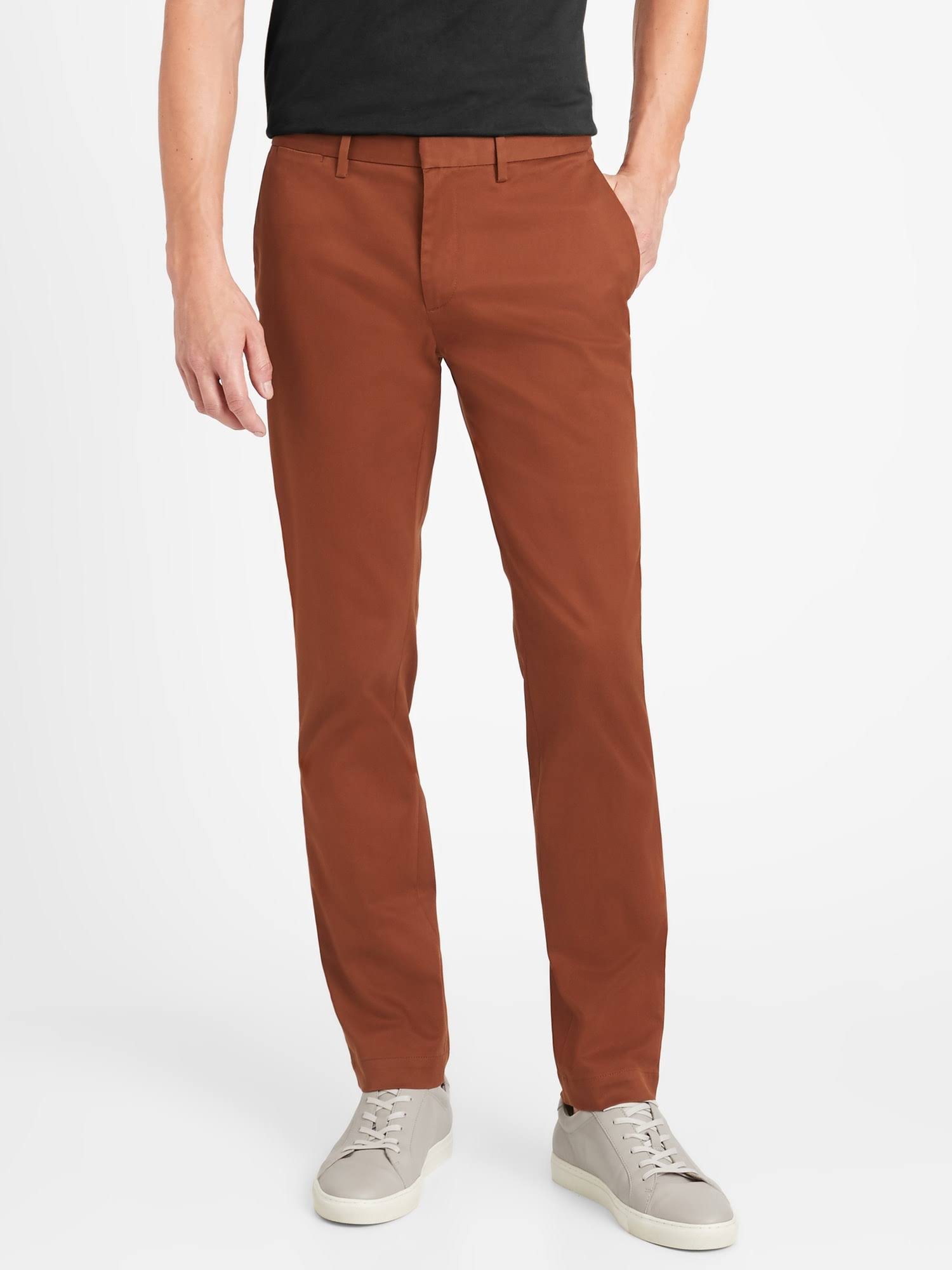 Banana Republic Men's Fulton Skinny Rapid Movement Chino Pant Rust Brown Size 31W 34L