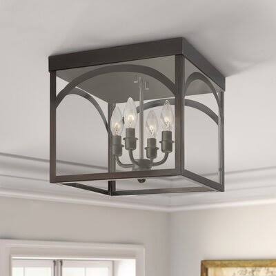Devansh 4-Light Flush Mount Fixture Finish: English Bronze