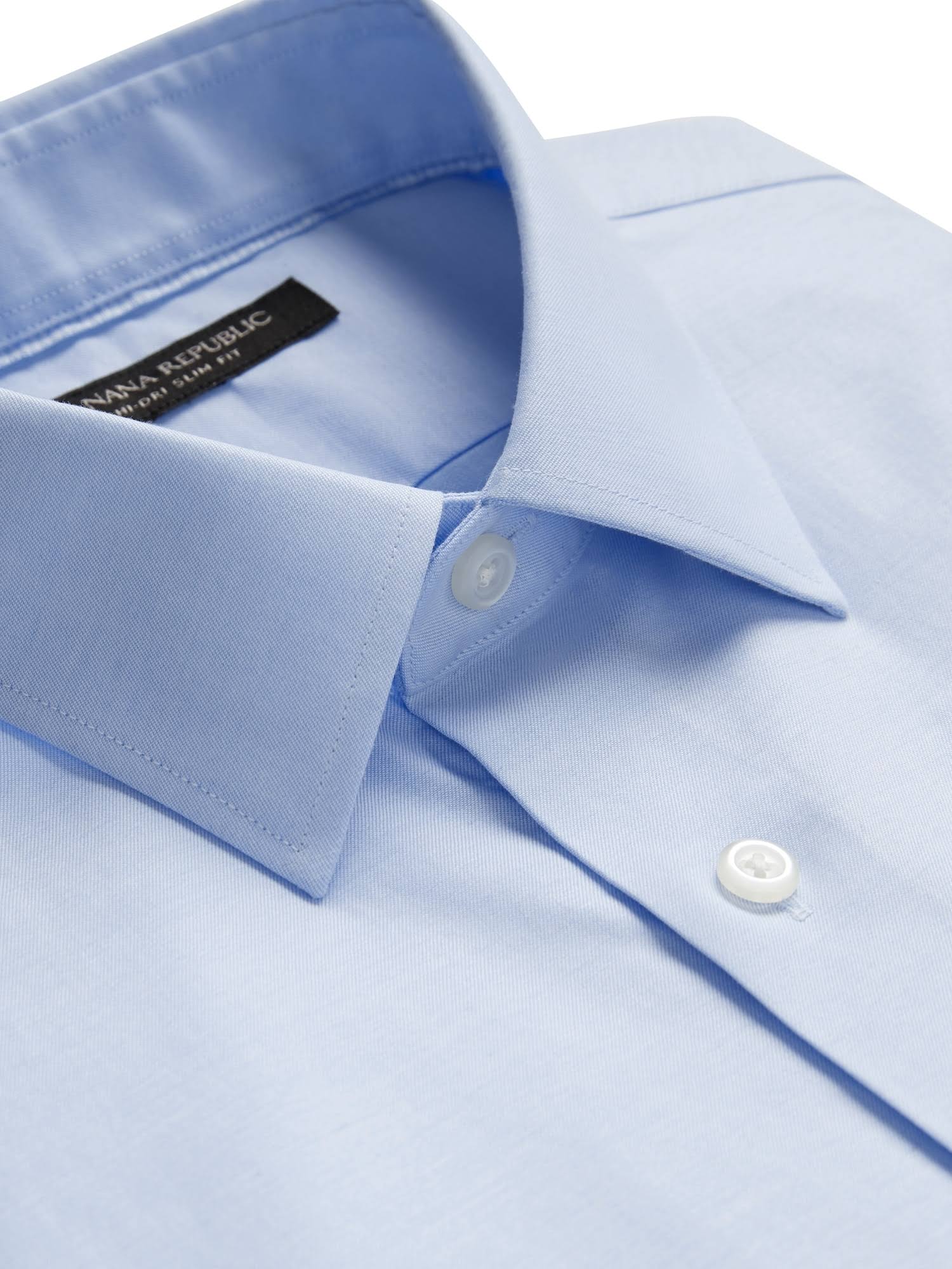 Banana Republic Men's Slim-Fit Hi-Dri Dress Shirt French Blue Tall Size XXL