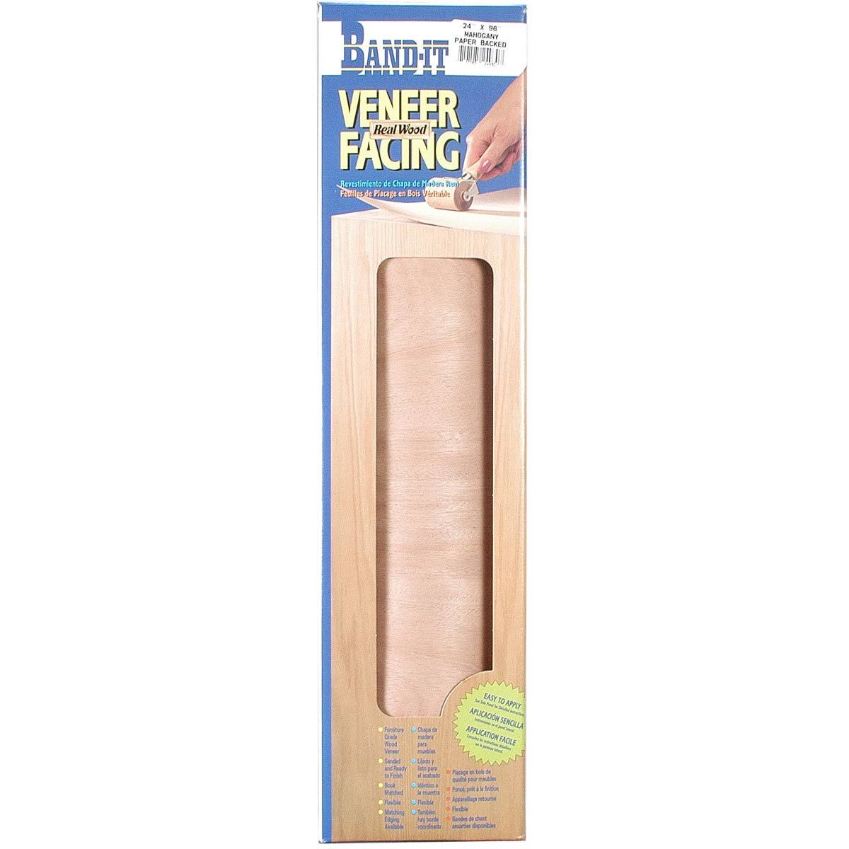 Band-It 24930 Paper Back Real Wood Veneer Facing, Mahogany, 24x22 x 96x22