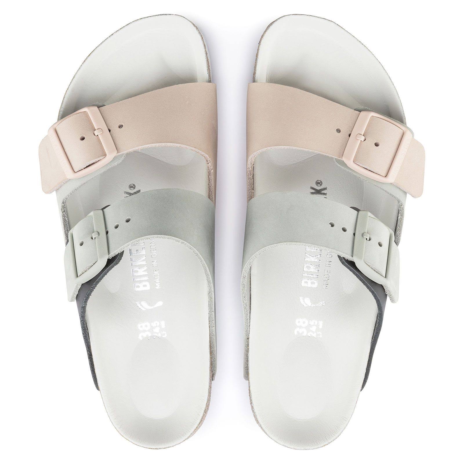 Birkenstock Women's Arizona Split Hex Sandal - 39 Narrow - Sandcastle / Faded Khaki Nubuck