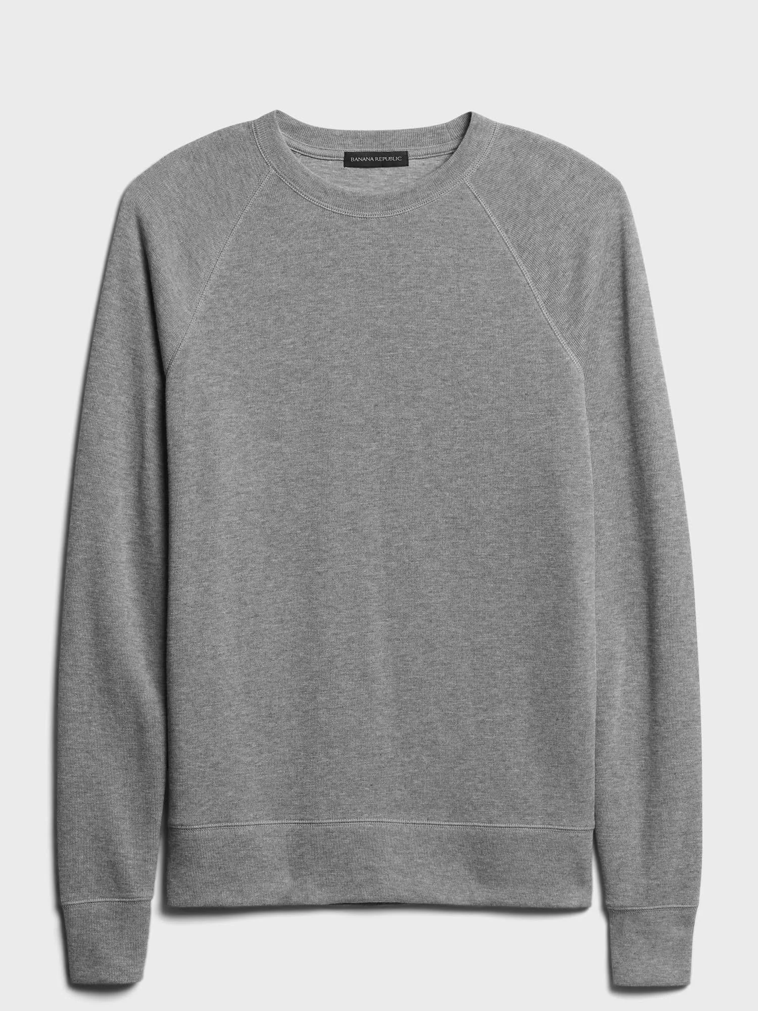 Banana Republic men's Double-Knit Crew-Neck Sweatshirt Heather Gray Tall Size L