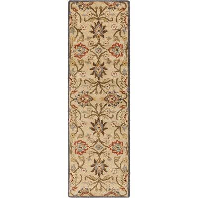 Arden Floral Handmade Tufted Wool Ivory/Denim Area Rug Birch Lane Rug Size: Runner 2&6x22 x 8&