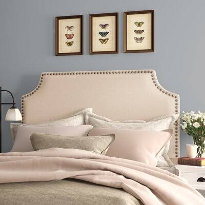 Josue Nailhead Trim Upholstered Panel Headboard Birch Lane Size: Queen