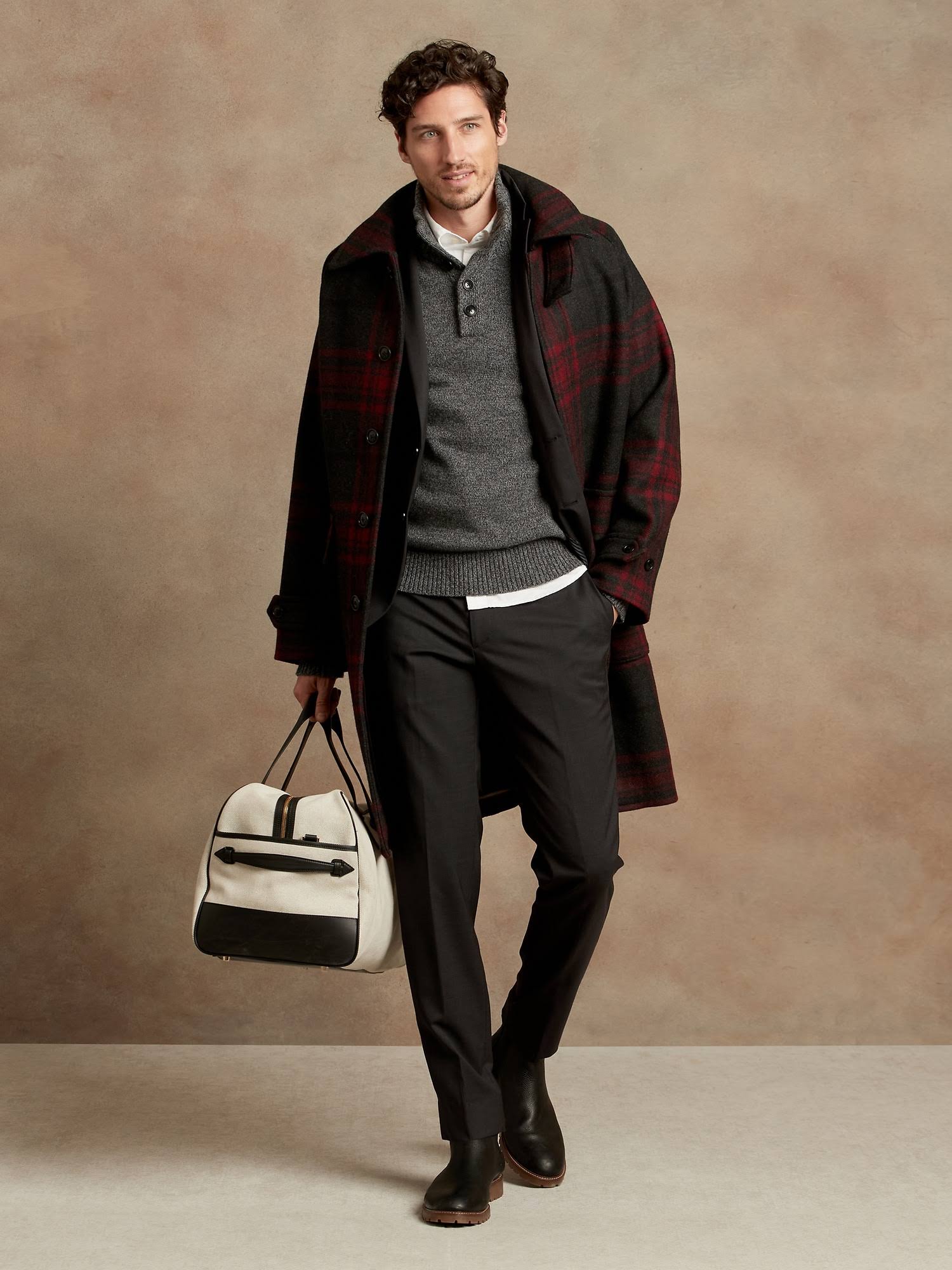 Banana Republic Men's Slim Solid Italian Wool Suit Pant Charcoal Size 36W 34L