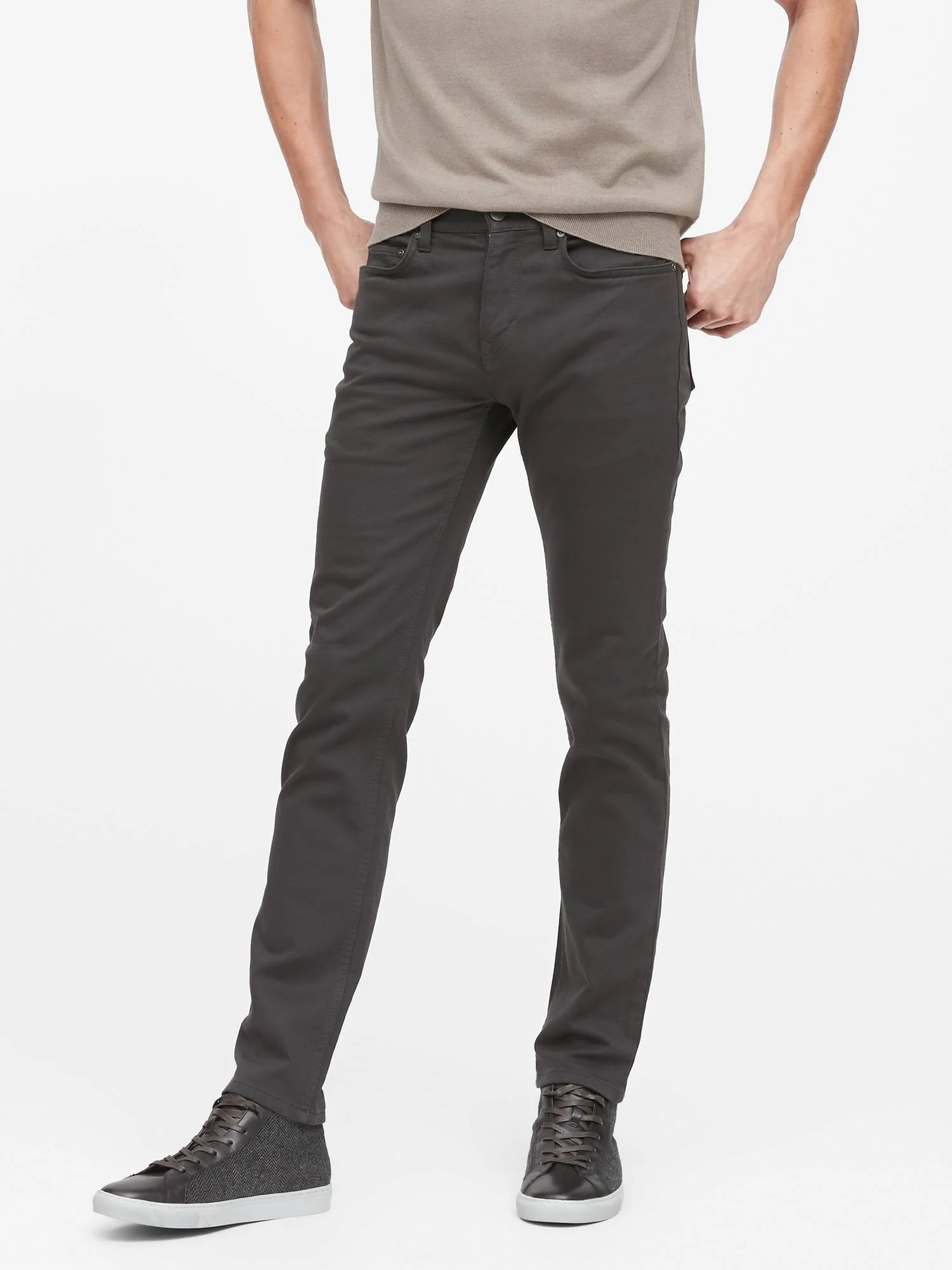 Banana Republic Men's Slim Traveler Pant Asphalt Gray Size 31W 30L