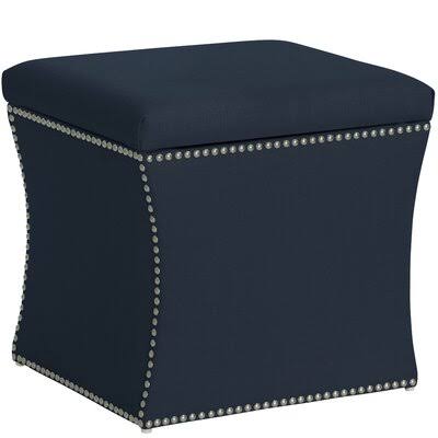 Birch Lane Joao Storage Ottoman Upholstery: Marlow Midnight, Trim: Brass Nailhead