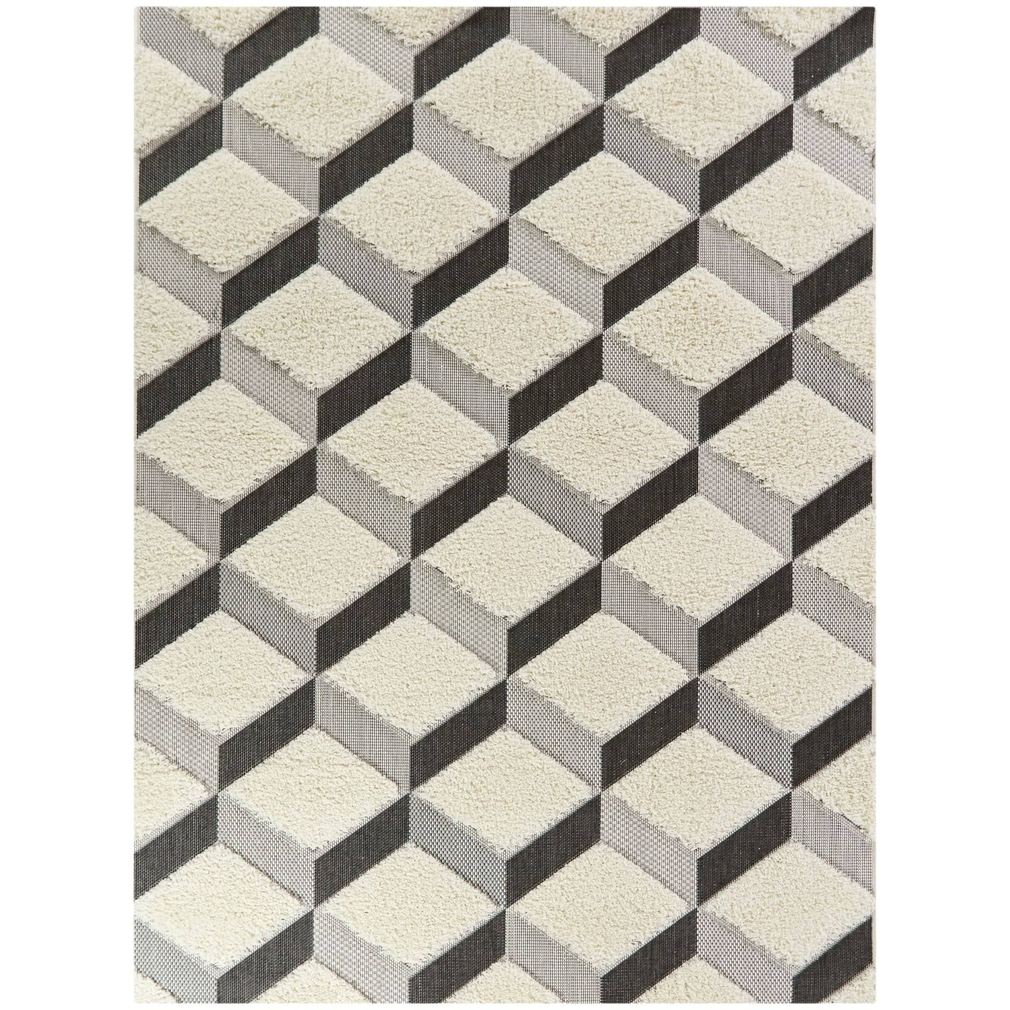 BALTA Soller White 8 ft. x 10 ft. Geometric Shag Area Rug