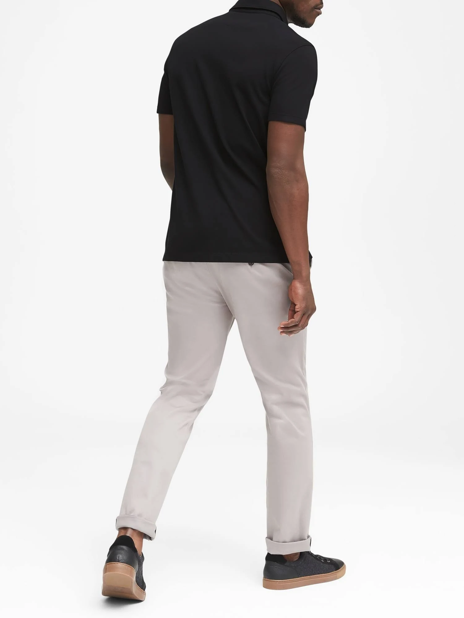 Banana Republic Men's Don&t-Sweat-It Polo Shirt Black Tall Size XL