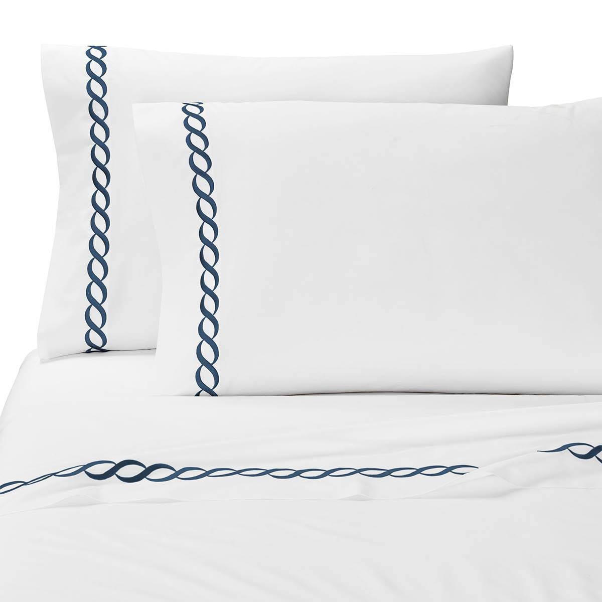 Kassatex Catena Bedding Collection King Pillowcase Set, Silver