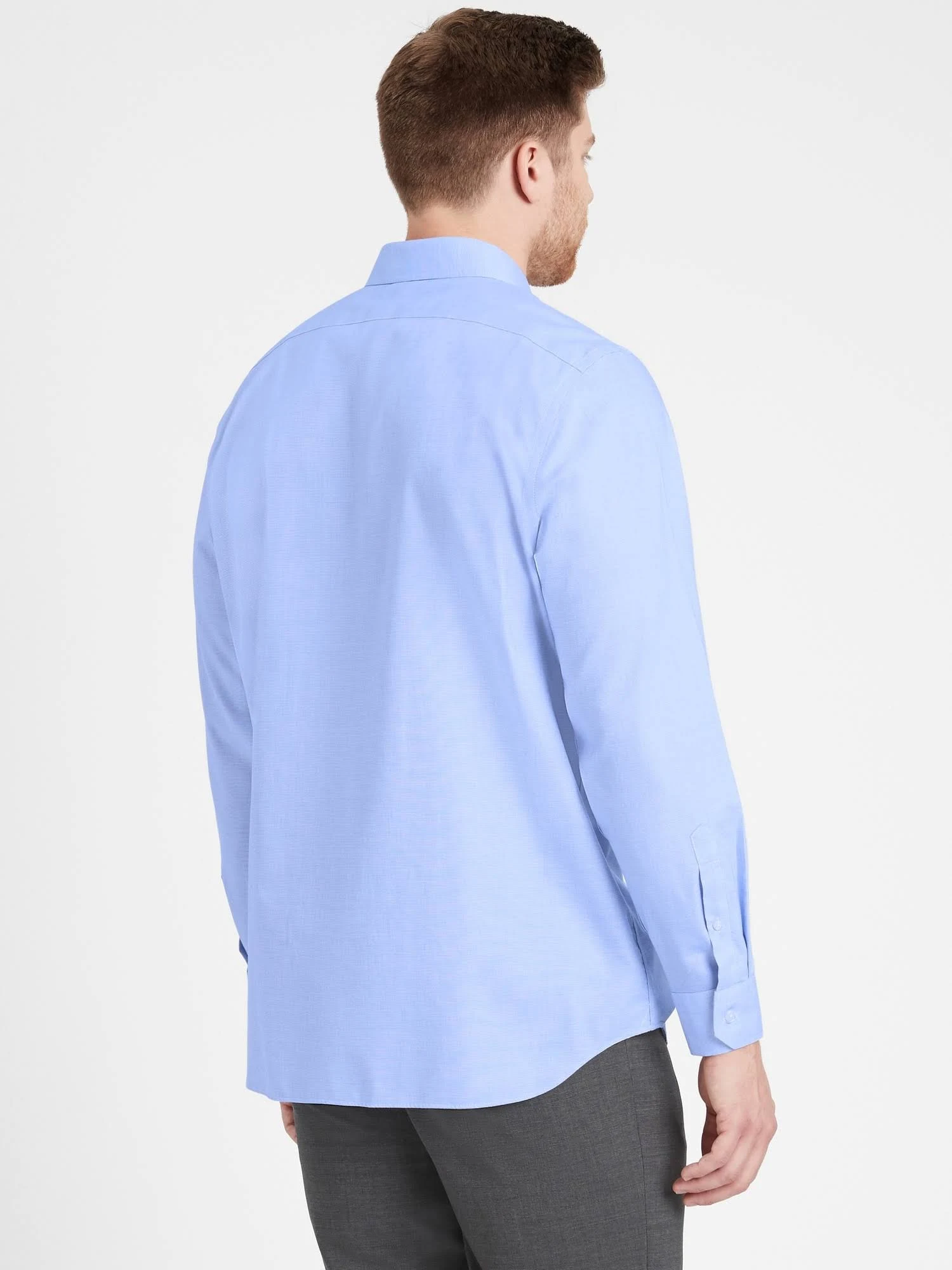 Banana Republic Men's Standard-Fit Non-Iron Dress Shirt Light Blue Size S