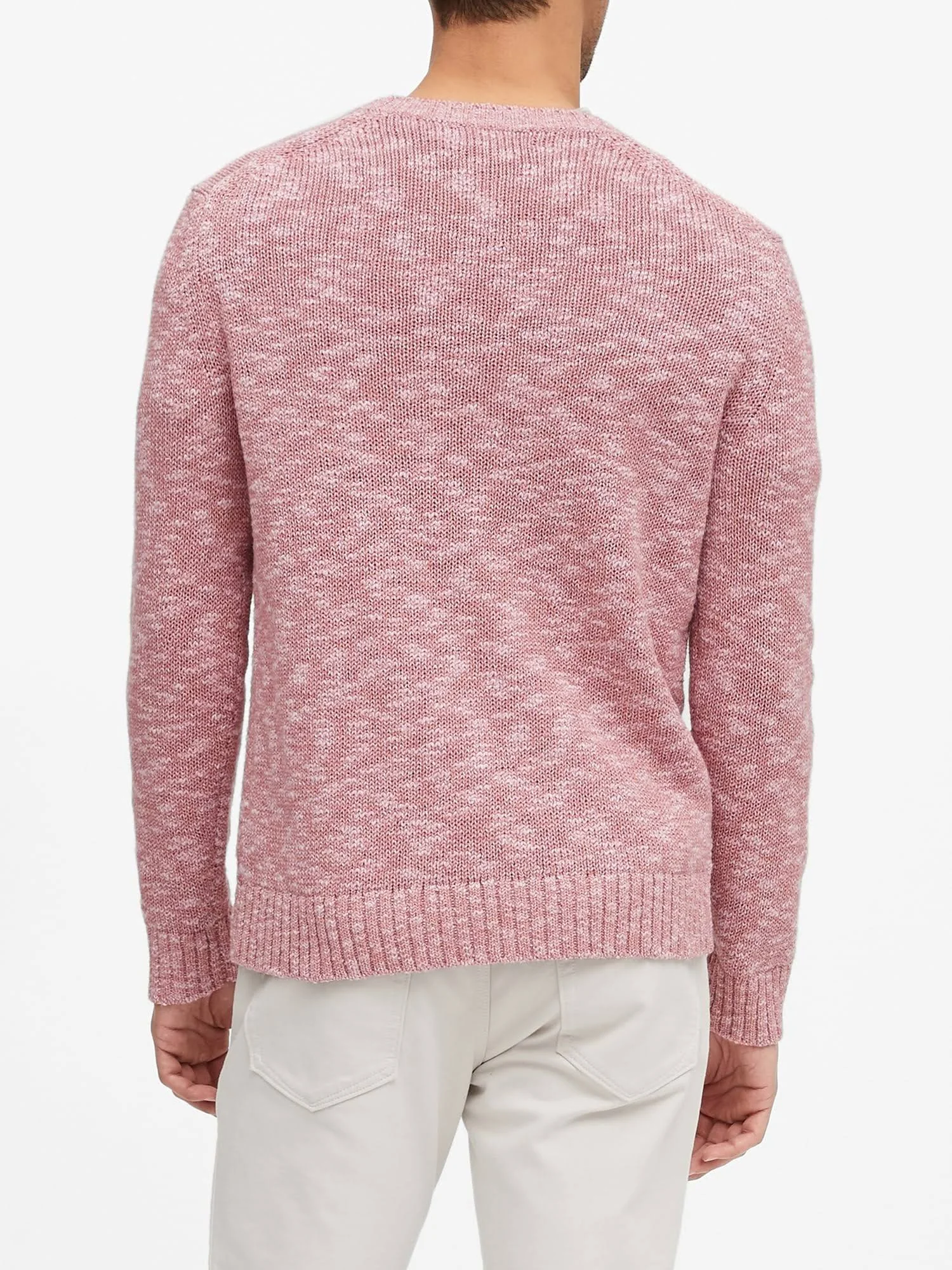 Banana Republic Men's Cotton-Linen Blend Sweater Dusty Pink Size L