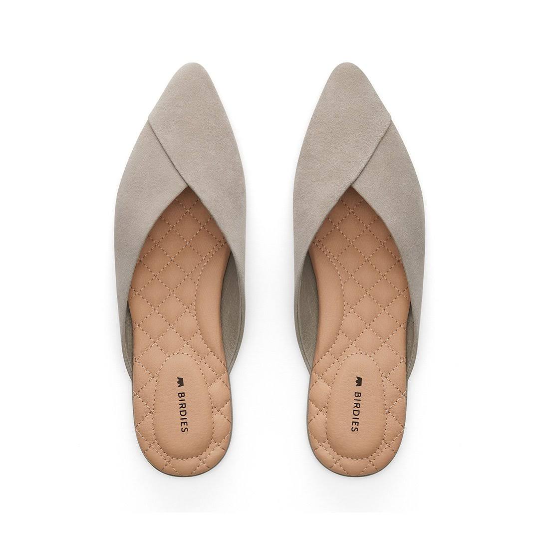 Birdies The Swan in Lunar Suede - Women's Top Rated Comfortable Slide - The Pointed-Toe Wardrobe Staple - Effortless Chic
