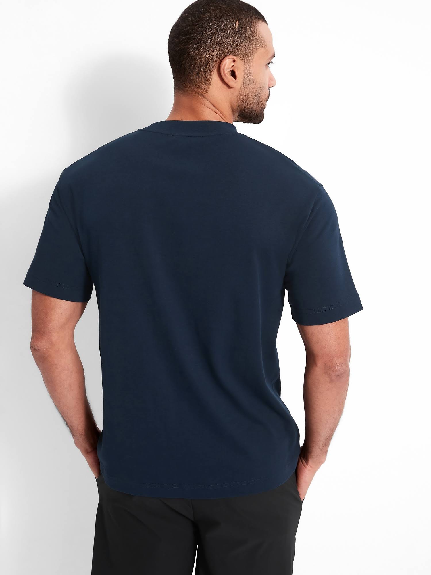 Banana Republic Men's Organic High Crew-Neck T-Shirt Navy Size XL