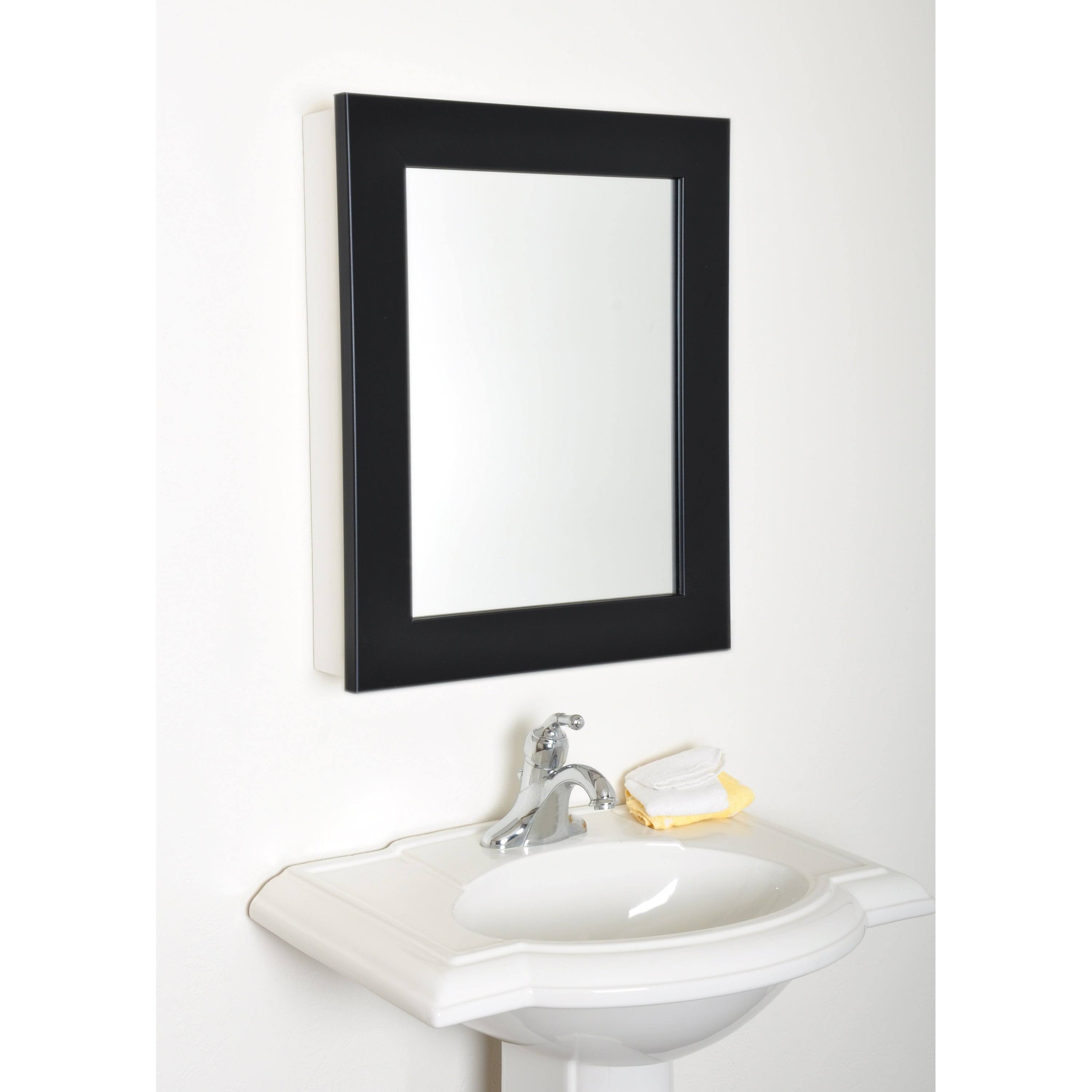 Modern Mirrored Medicine Cabinet - Matte White 60WH-3