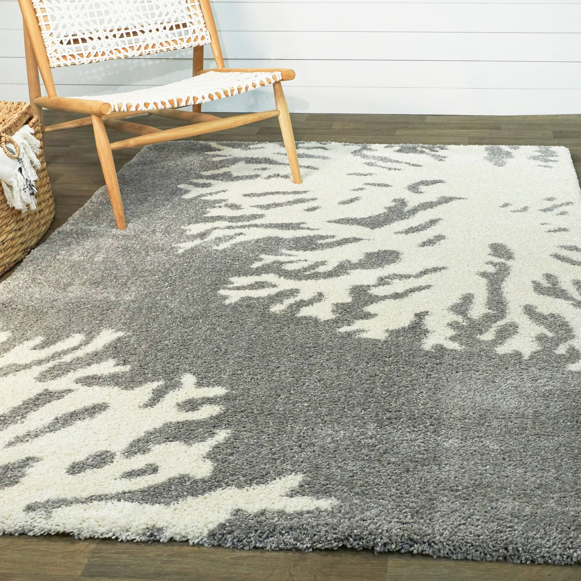 BALTA Sarasota Grey 5 ft. x 7 ft. Coastal Shag Area Rug