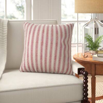 Weimar Cotton Throw Pillow Cover Color: Red