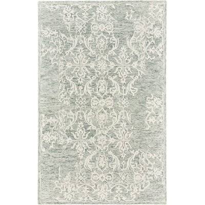 LinoLakes Ikat Handmade Tufted Wool/Cotton Sage Green Area Rug Birch Lane Rug Size: Rectangle 5& x 8&