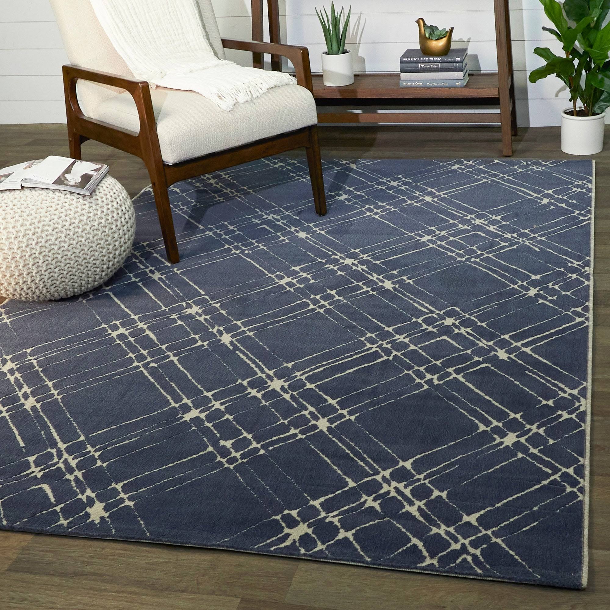 BALTA Spencer Navy 5 ft. x 7 ft. Transitional Area Rug, Blue