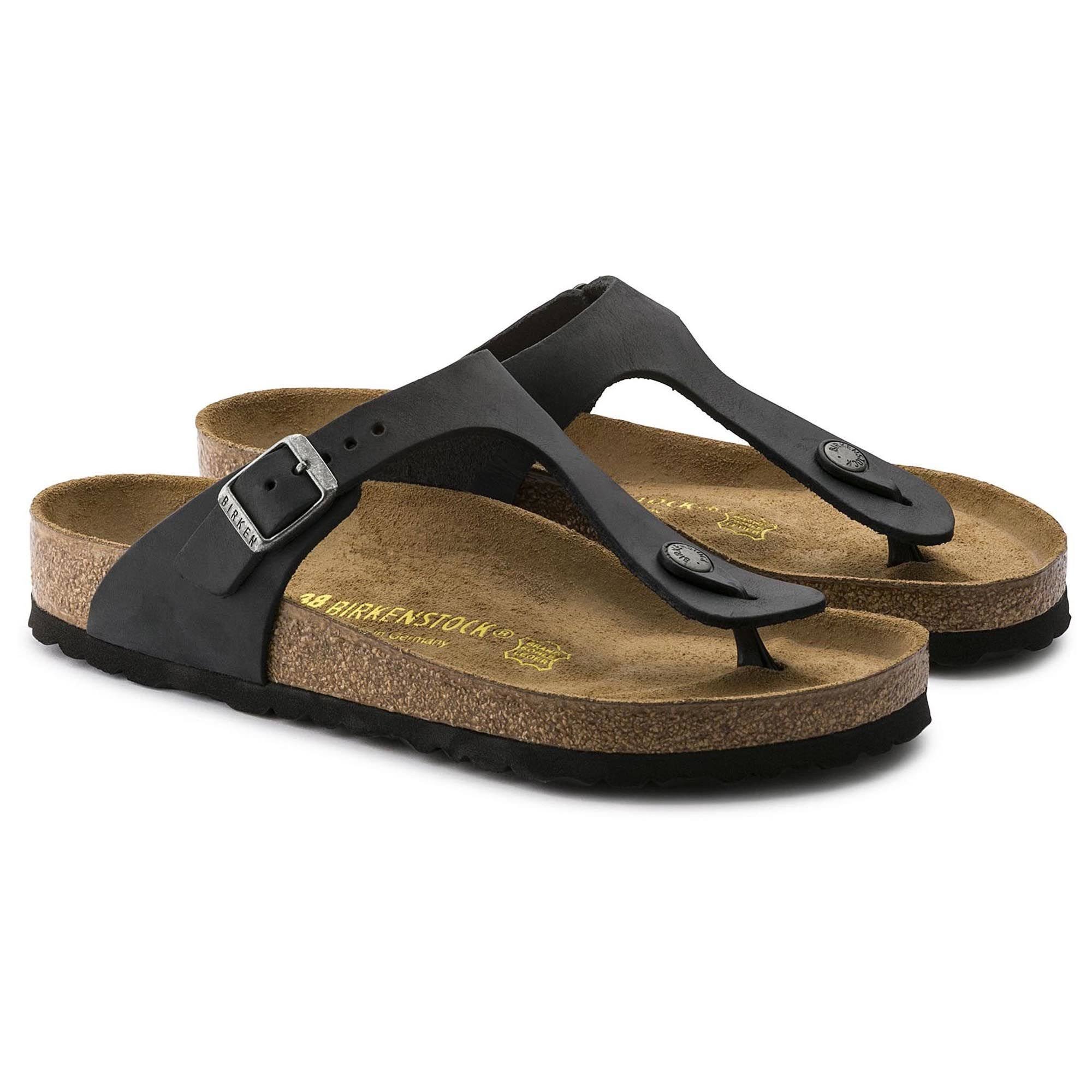 Birkenstock Women's Gizeh Sandal - 36 - Black Oiled Leather