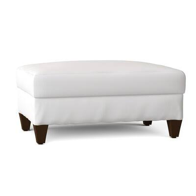 Birch Lane Fairchild 44x22 Rectangle Standard Slipcovered Ottoman Body Fabric: Spinnsol Optic White