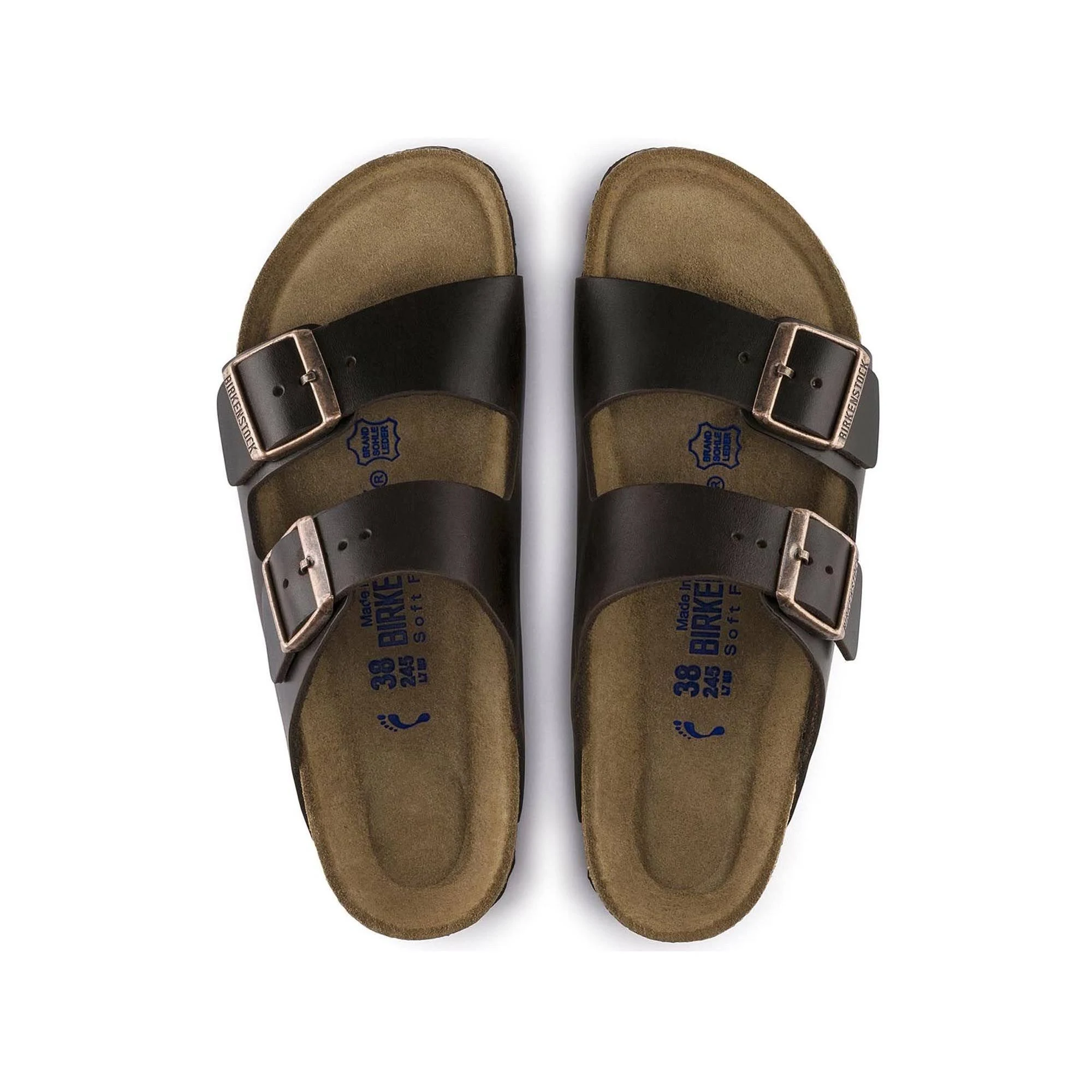 Birkenstock Arizona Soft Footbed Sandal - 38 - Brown Amalfi Leather